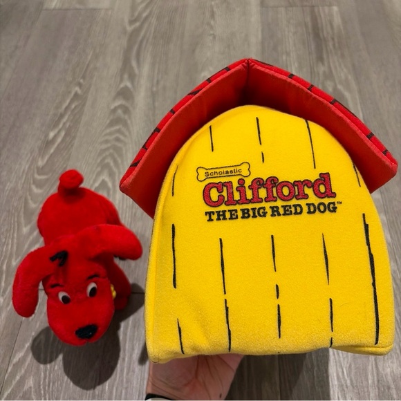 1995 Clifford The Big Red Dog Scholastic Plush Dog & Doghouse Vintage 90s - Picture 7 of 7
